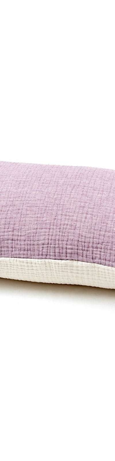 Bicolor Gauze Cushion - Purple / Ivory