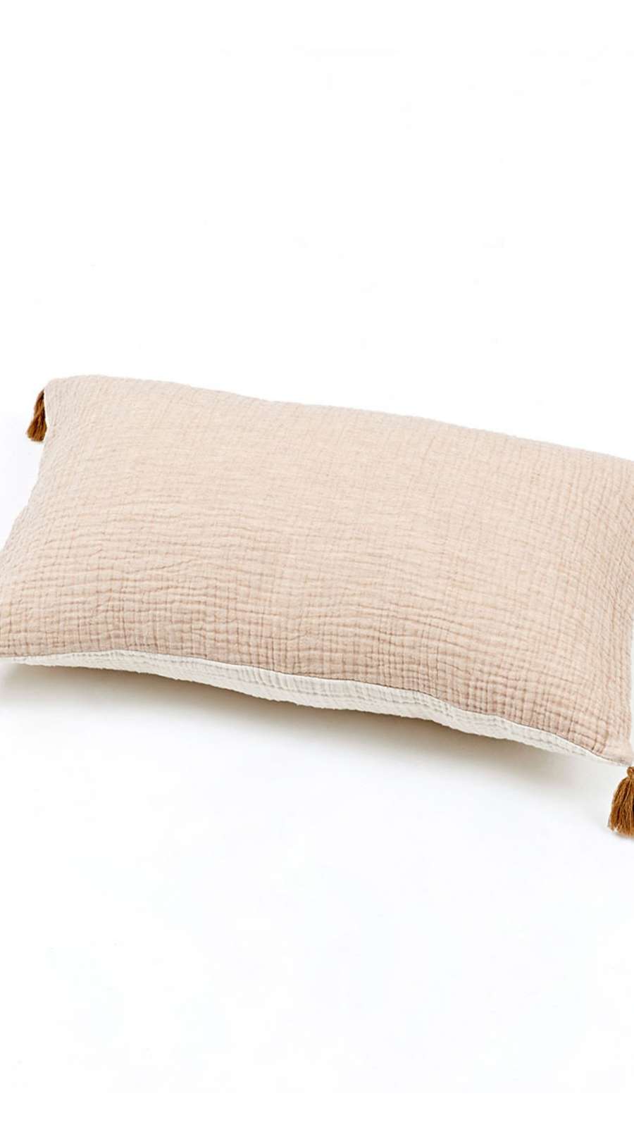 Bicolor Gauze Cushion - Beige / Ivory