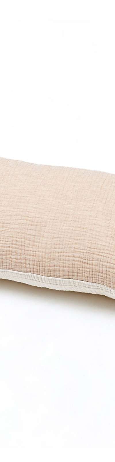 Bicolor Gauze Cushion - Beige / Ivory