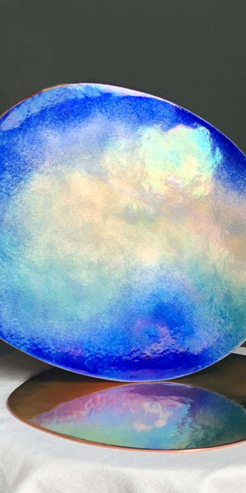 Still Life Cloisonné Coaster/Plate - Blue