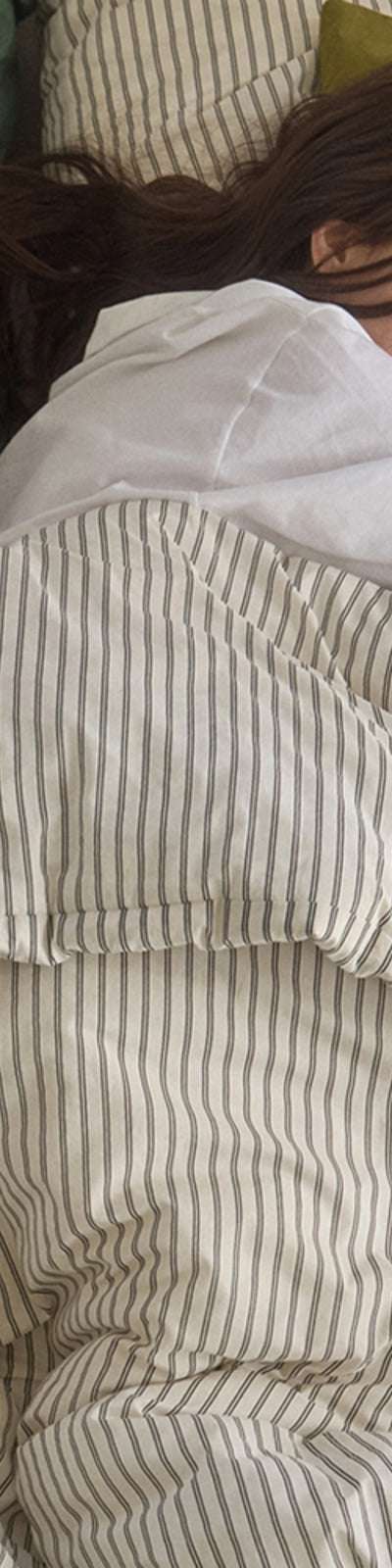 Powder Cotton Stripe Coverlet (2color)
