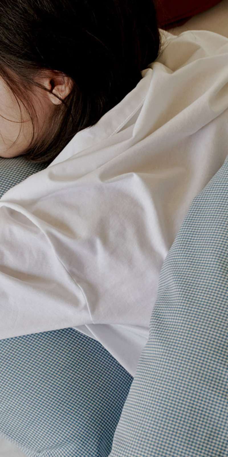Blue Mini Check Bedding Set