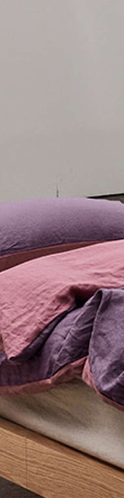 Premium Linen Two-Tone Bedding Set - Lilac + Toned-Down Rose Pink