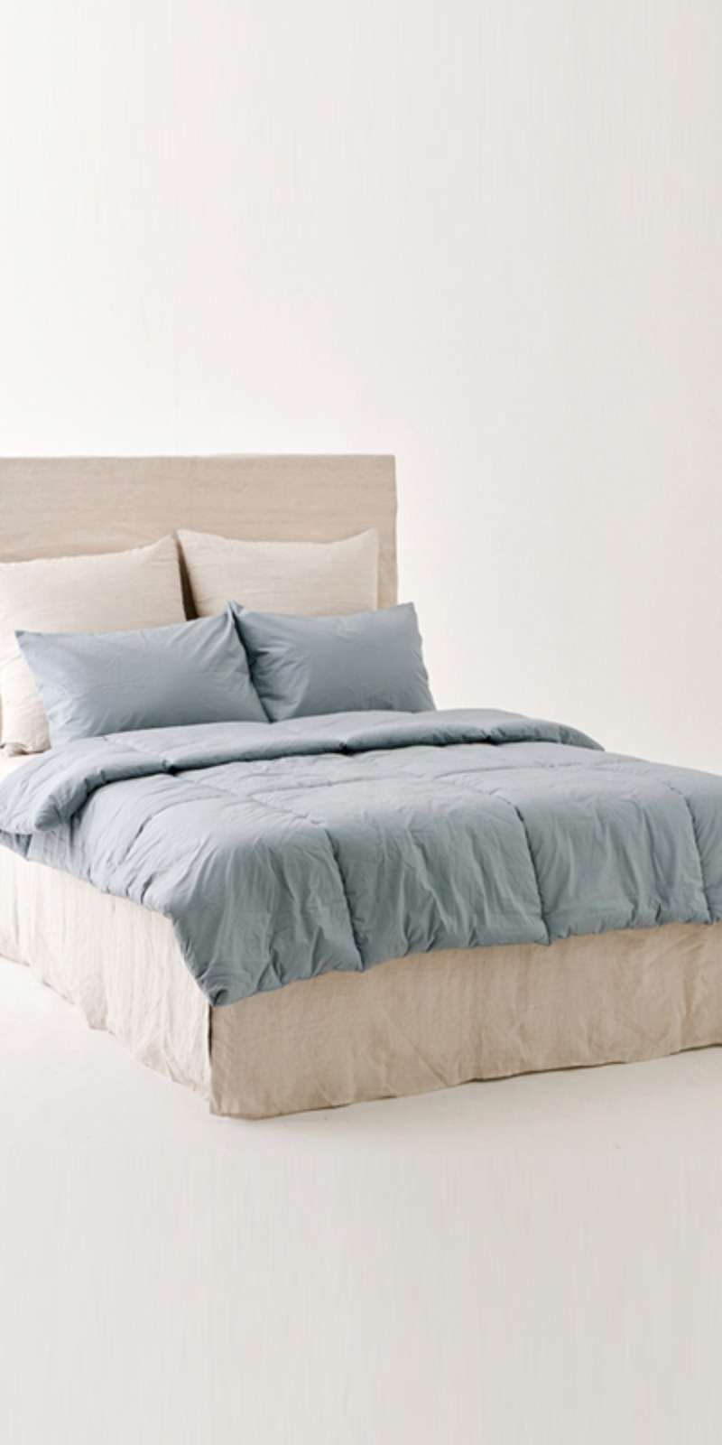 Silky Cotton 100-count Comforter - Gray Ocean Blue