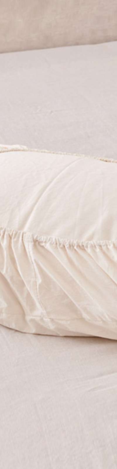 Silky Cotton 100-Count Banding Pillowcase - Cream