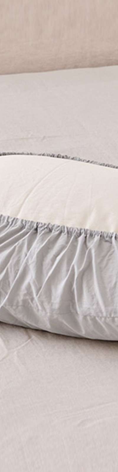 Silky Cotton 100-Count Banding Pillowcase - Blue Gray