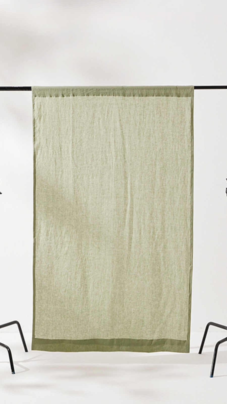 Soft Linen Single Curtain - Milky Green
