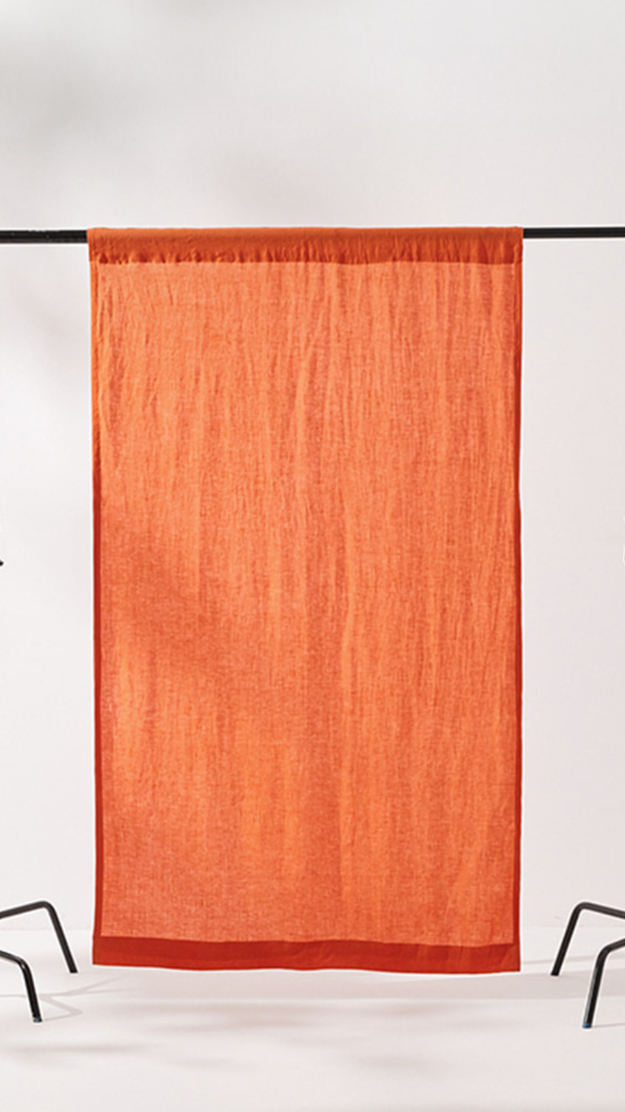 Soft Linen Single Curtain - Tangerine