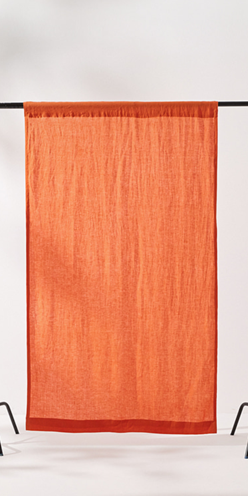 Soft Linen Single Curtain - Tangerine