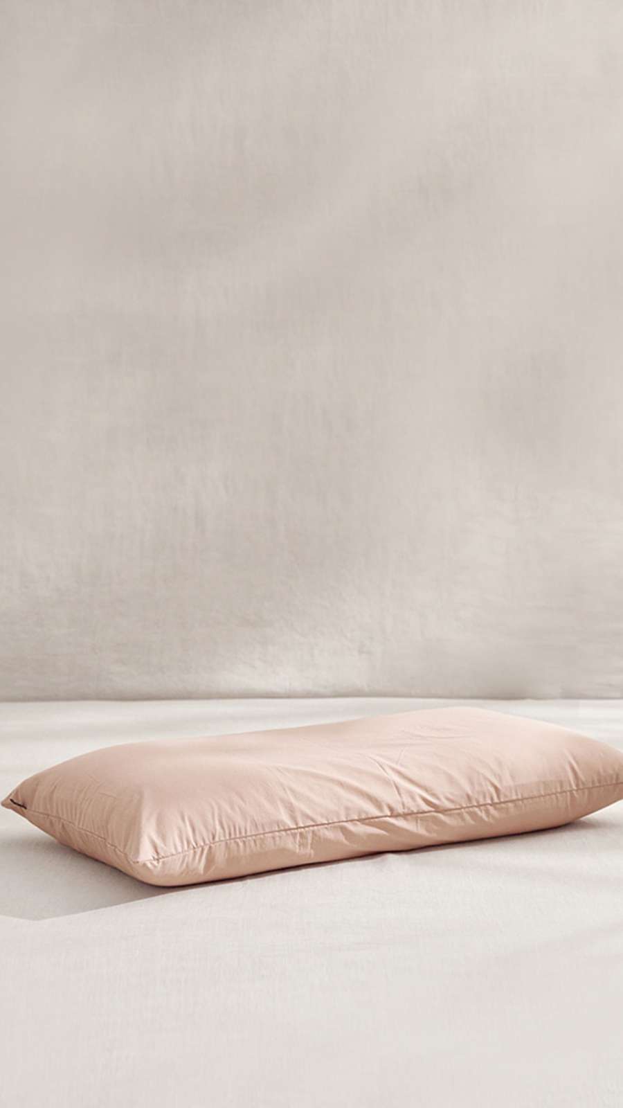 Wide Silky Cotton 100-Count Pillowcase - Pink Beige