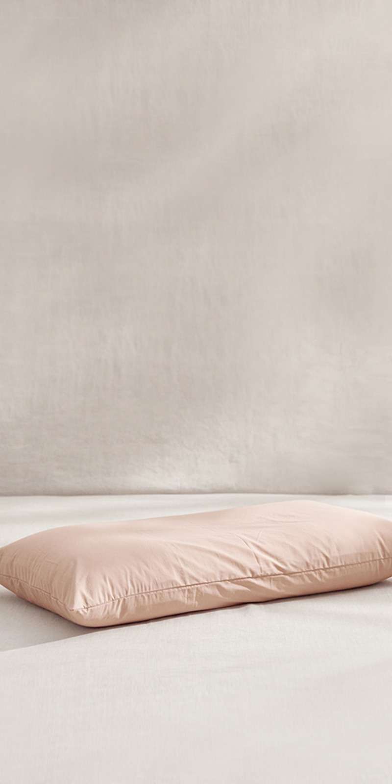 Wide Silky Cotton 100-Count Pillowcase - Pink Beige