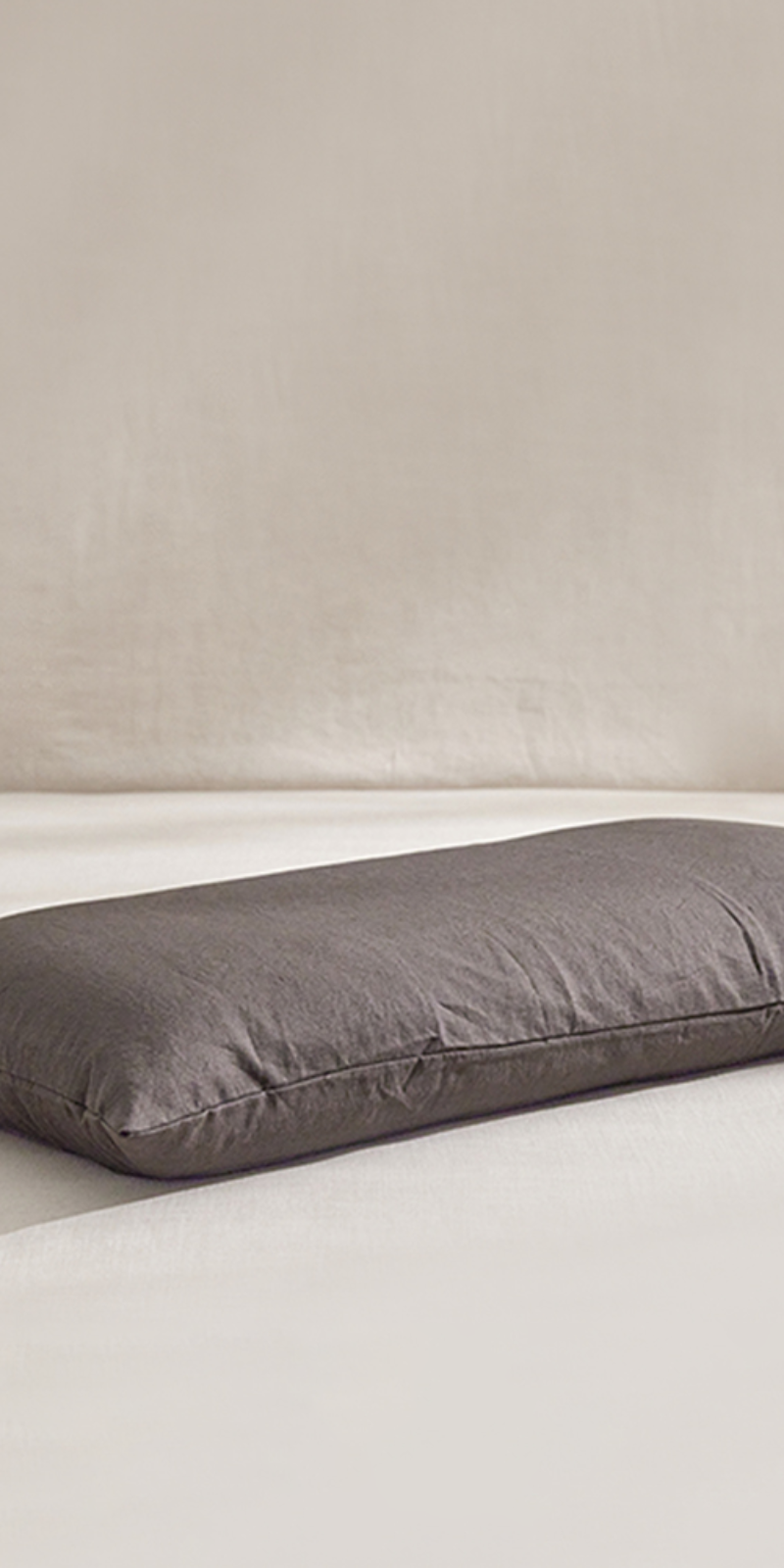 Wide Premium Linen Pillowcase - Charcoal Gray