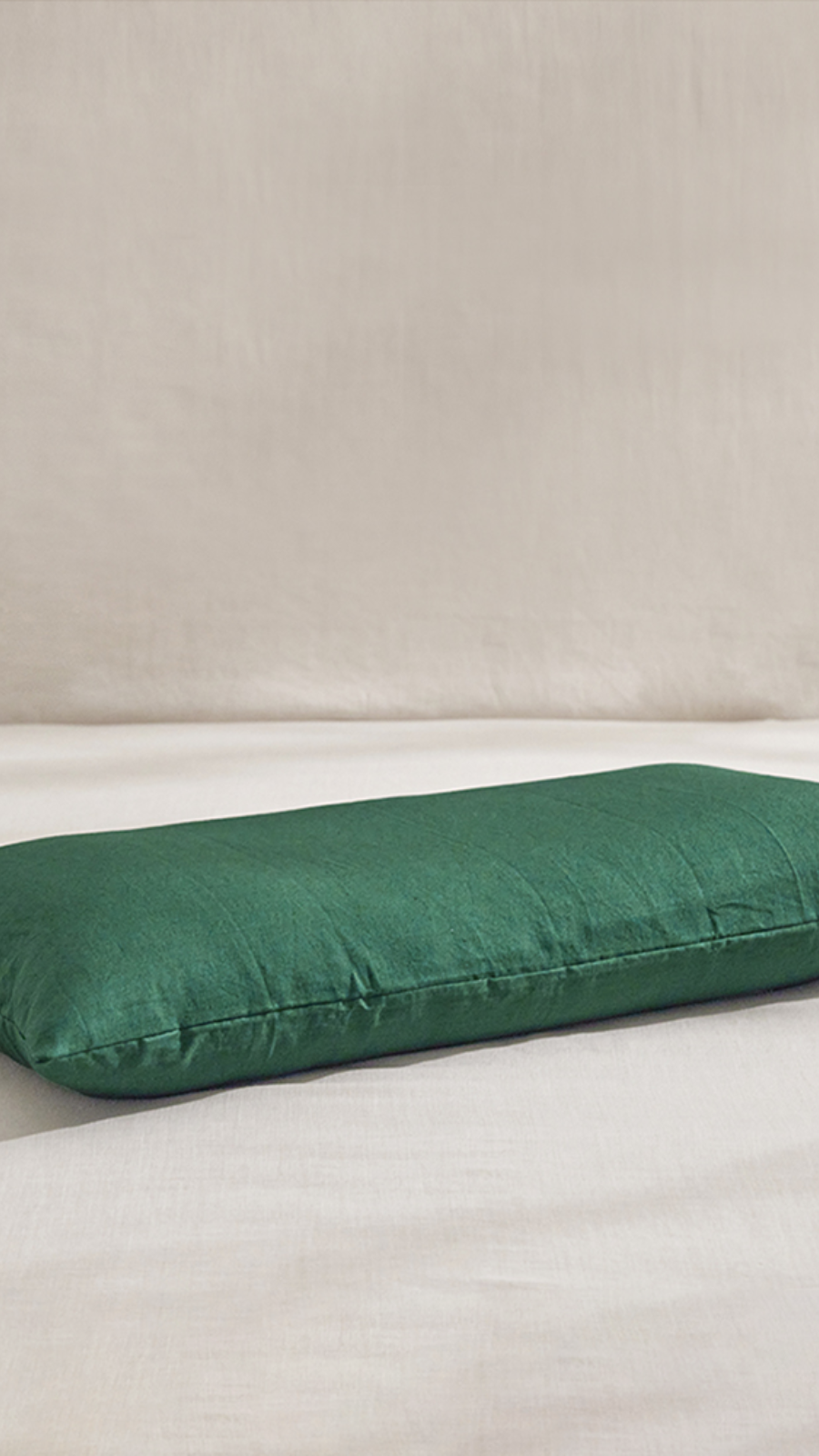 Wide Premium Linen Pillowcase - Deep Green
