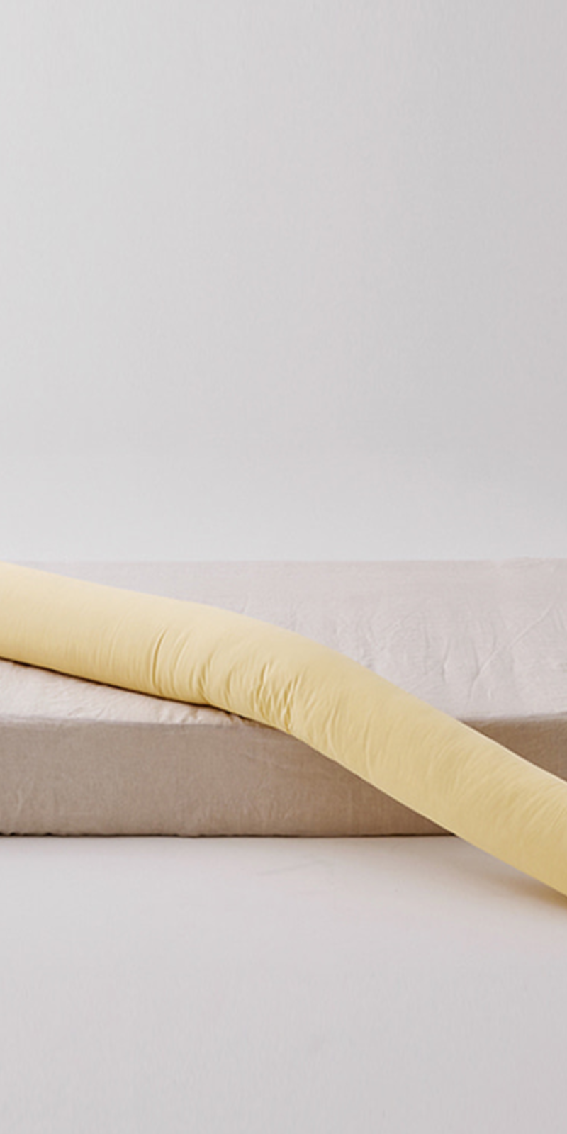 Dust-Free 60-Thread Count Long Cylindrical Cushion Cover - Cream Yellow