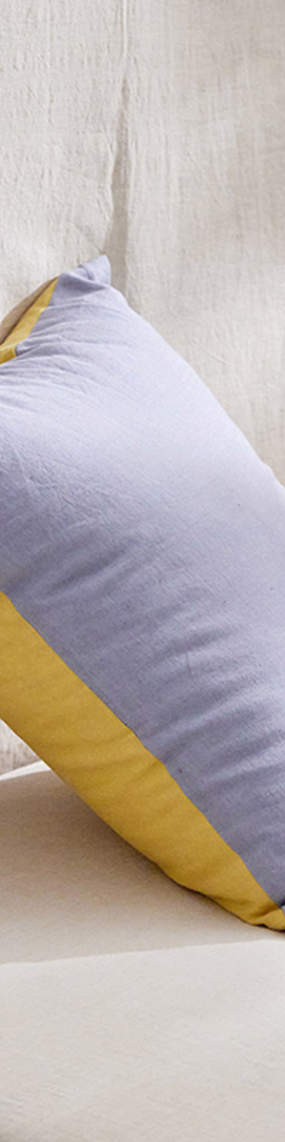 Premium Linen Two-Tone Cushion Cover - Lime Yellow & Sky Blue