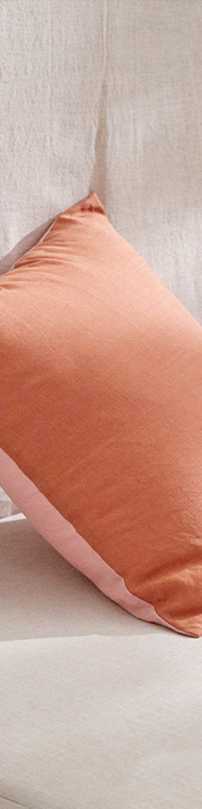 Premium Linen Two-Tone Cushion Cover - Orange & Lovely Pink