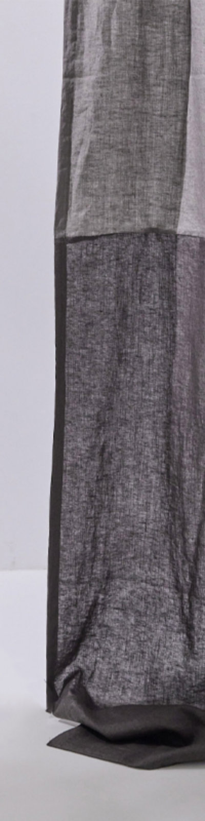 Premium Linen Two-Tone Single Curtain - Smoke & Urban Ink