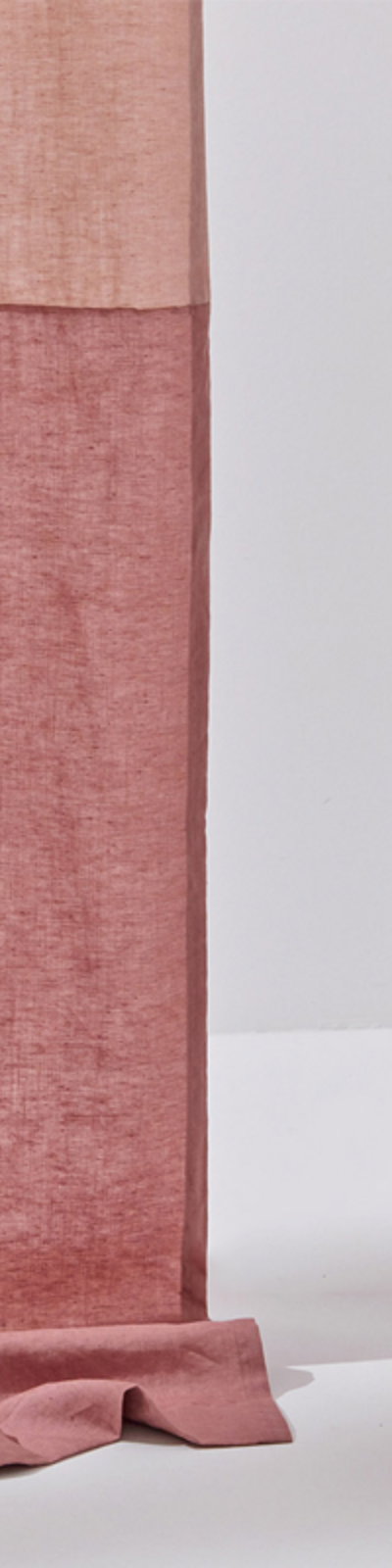 Premium Linen Two-Tone Single Curtain - Beige Blossom Pink & Dark Indigo Pink