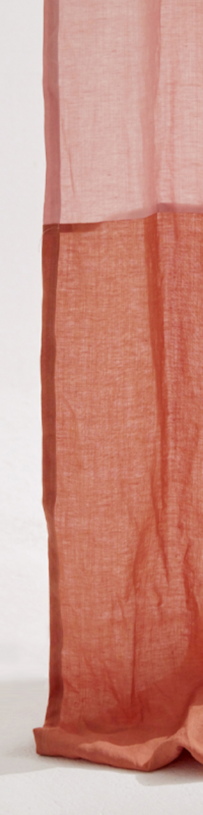 Premium Linen Two-Tone Single Curtain - Orange & Lovely Pink