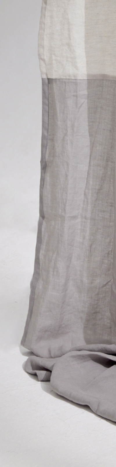 Premium Linen Two-Tone Single Curtain - Oatmeal & Cool Gray