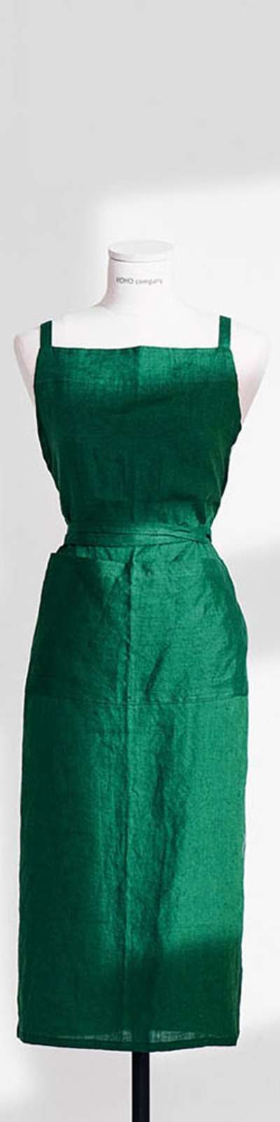 Premium Linen Apron_Deep Green