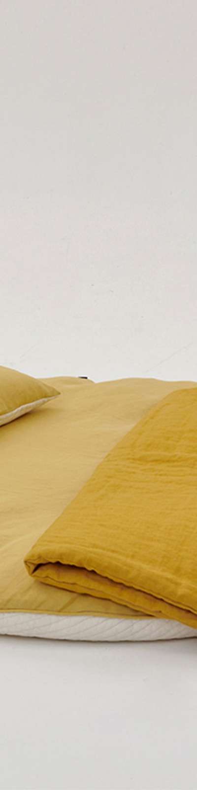 Premium Linen Round Mat - Lime Yellow