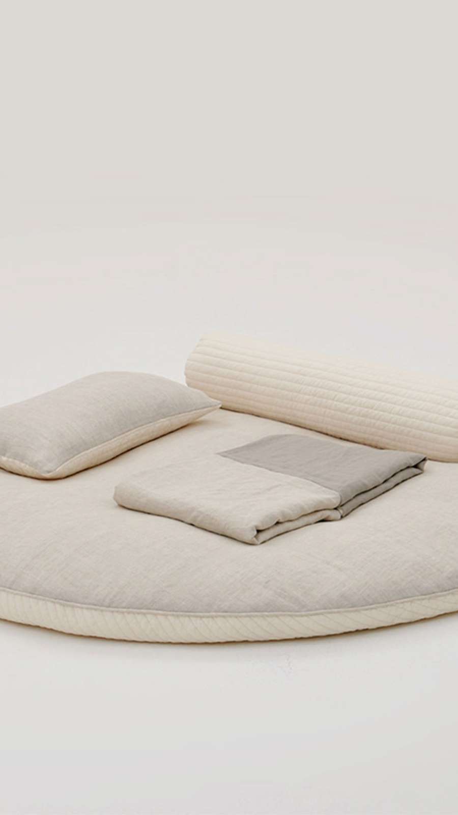 Premium Linen Round Mat - Oatmeal