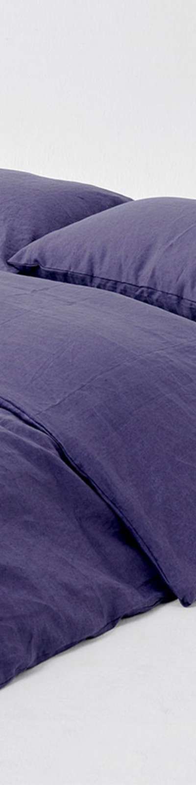 Premium Linen Bedding Set - Grayscale Purple
