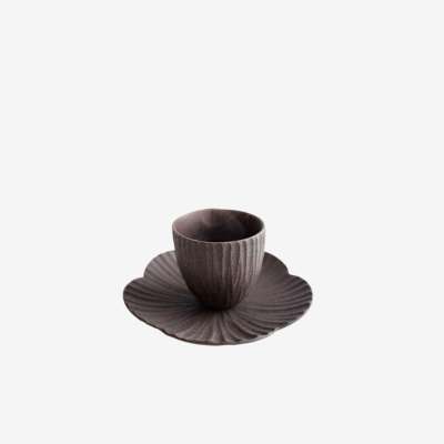 Plum Blossom Carved Glass Set _ Black