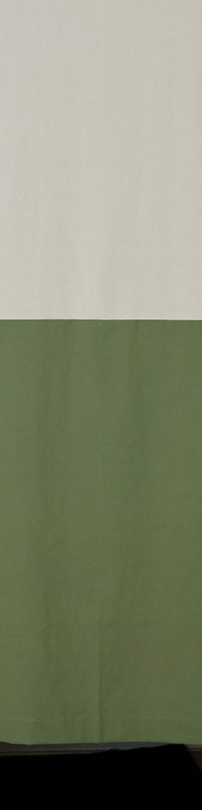 Half and Half Curtain - Oatmeal + Olive