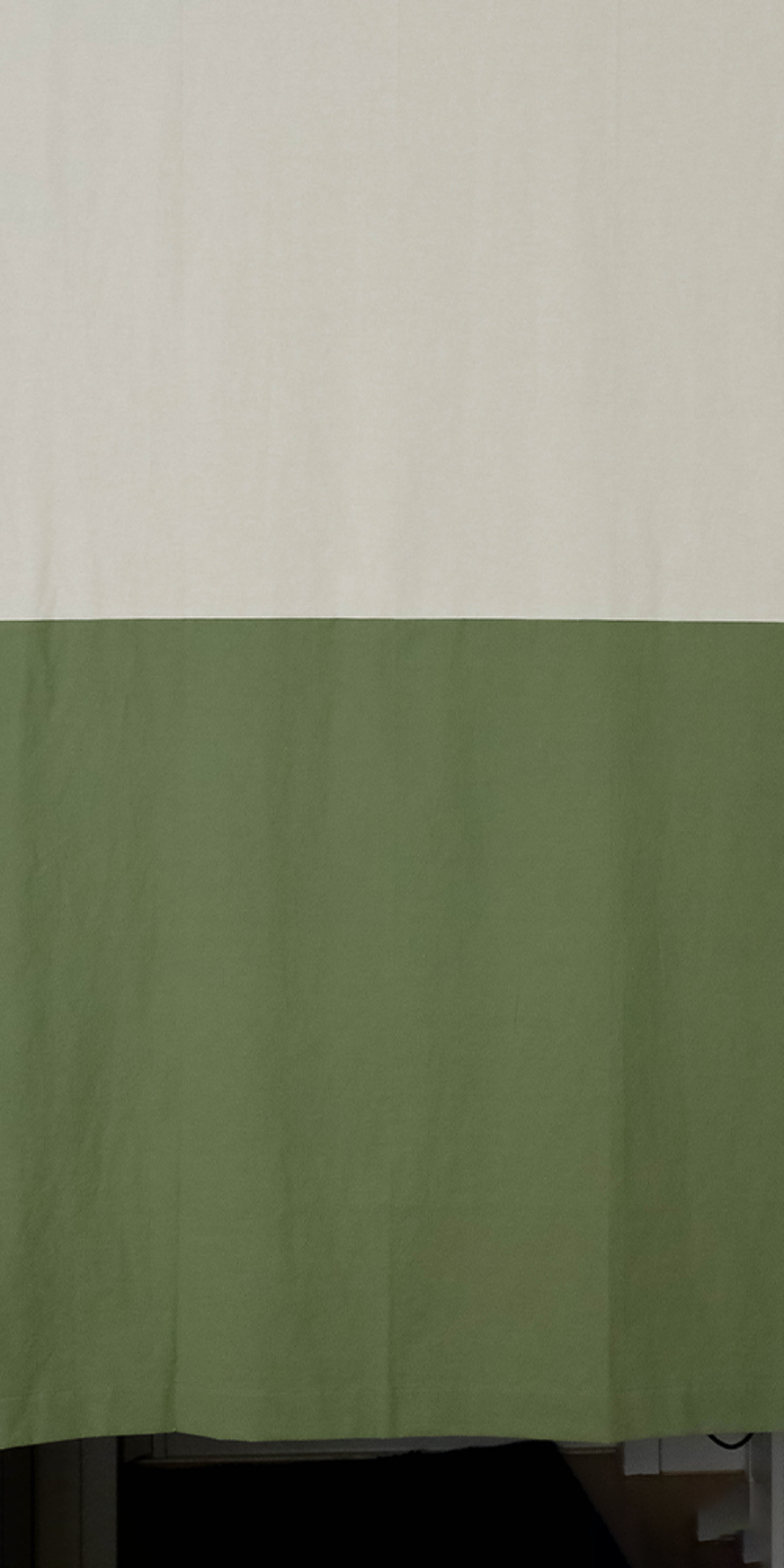 Half and Half Curtain - Oatmeal + Olive