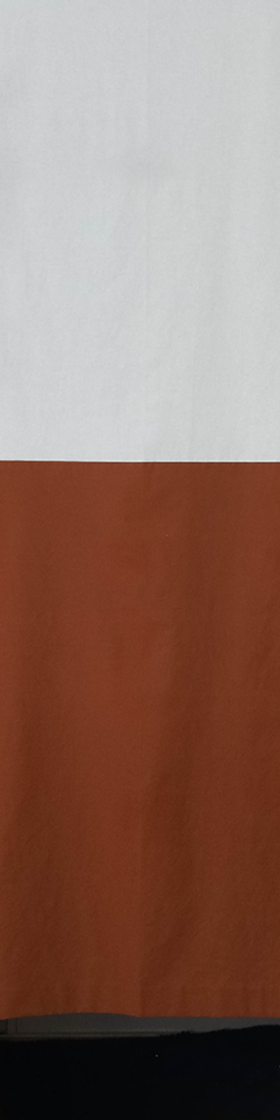 Half and Half Curtain - Cream White + Brick Orange