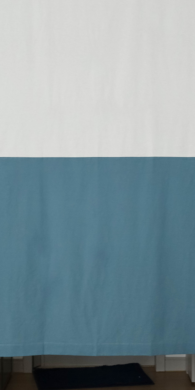 Half and Half Curtain - Cream White + Powder Blue