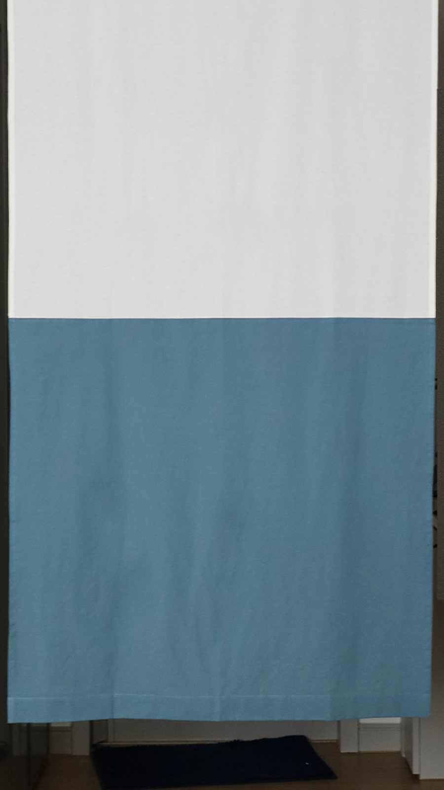 Half and Half Curtain - Cream White + Powder Blue