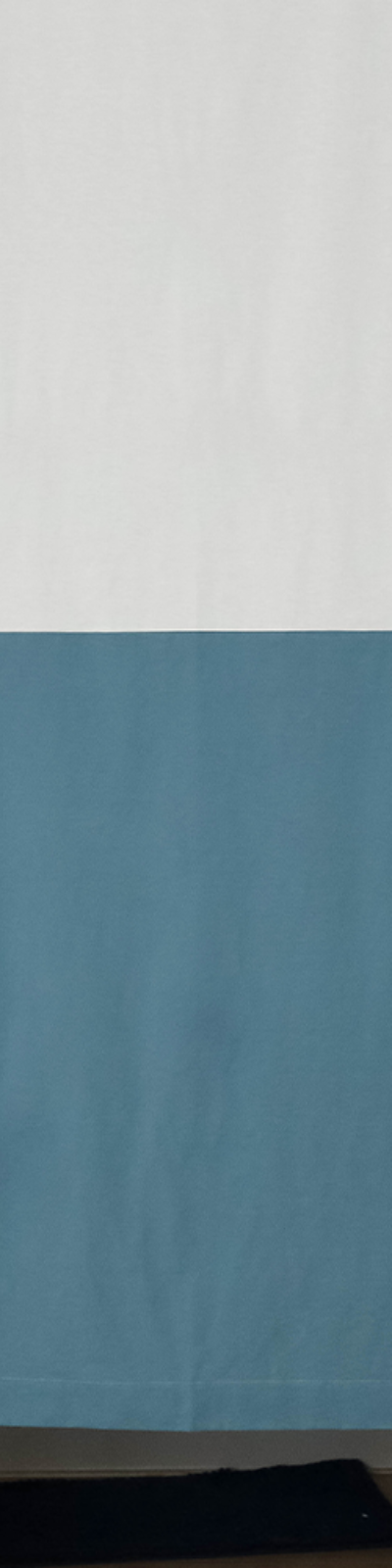 Half and Half Curtain - Cream White + Powder Blue