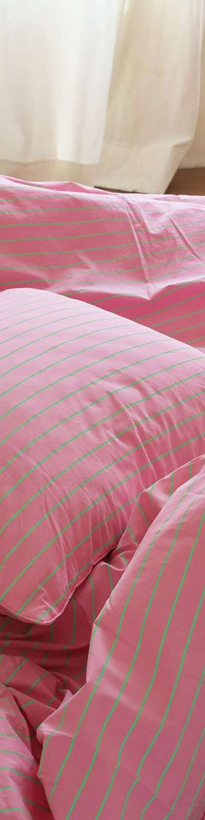 Vivid Stripe Bedding Set - Pink/Neon Green