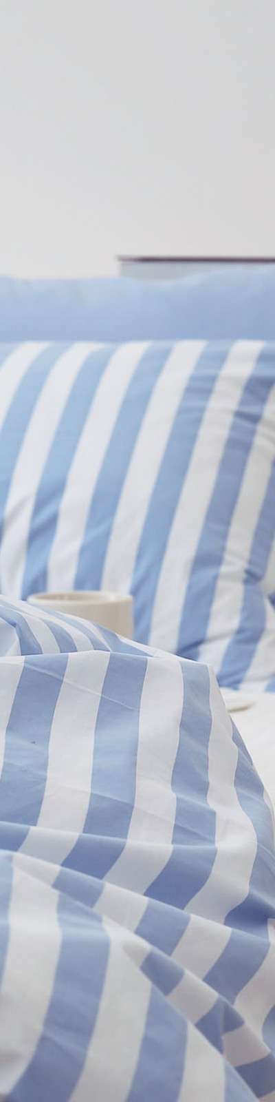 Le Mare Stripe Bedding - Sky Blue