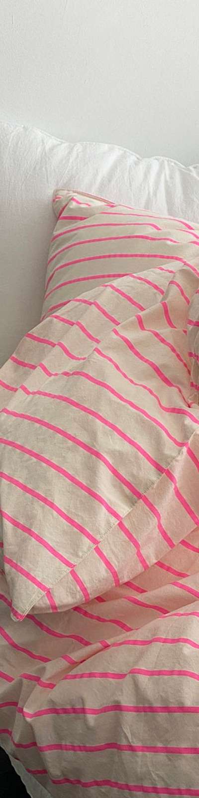 Neon Stripe Bedding Set - Neon Pink