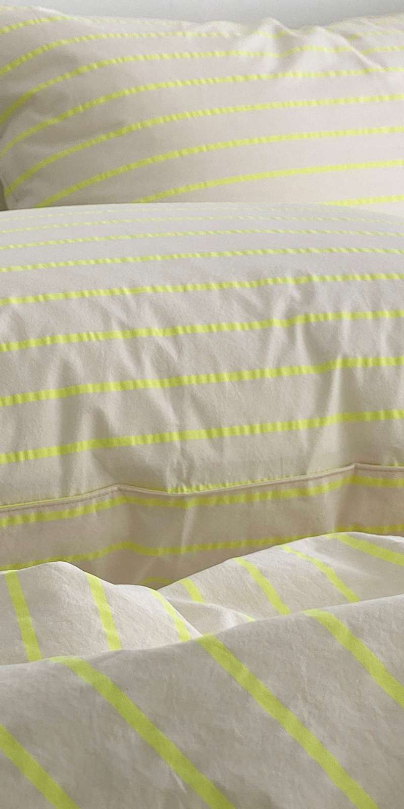 Neon Stripe Bedding - Neon Yellow