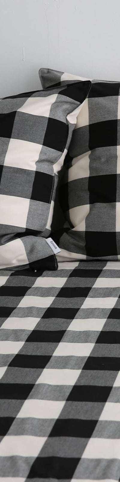 Downy Check Cotton Mattress Cover - Black