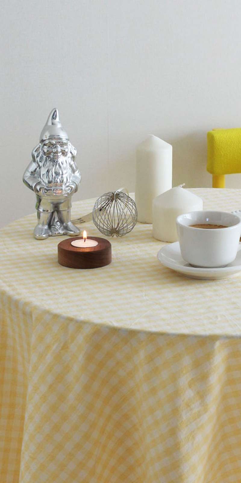 Bruni Check Table Cover (Lemon Yellow)