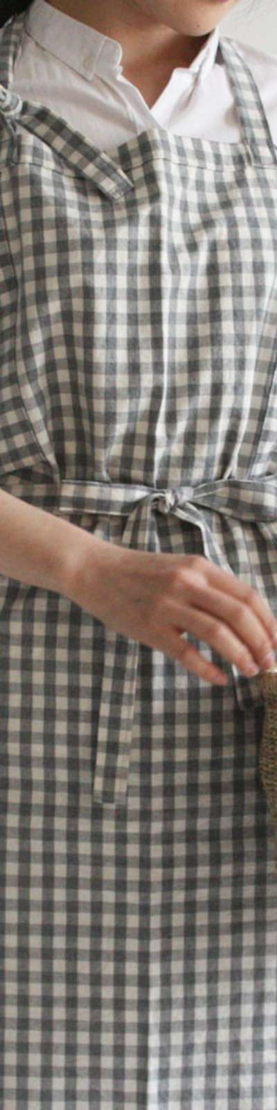 Gray Check Apron