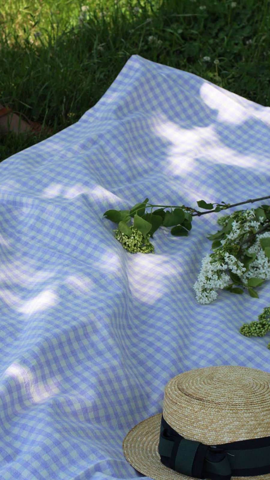Bruni Check Picnic Mat - Lilac