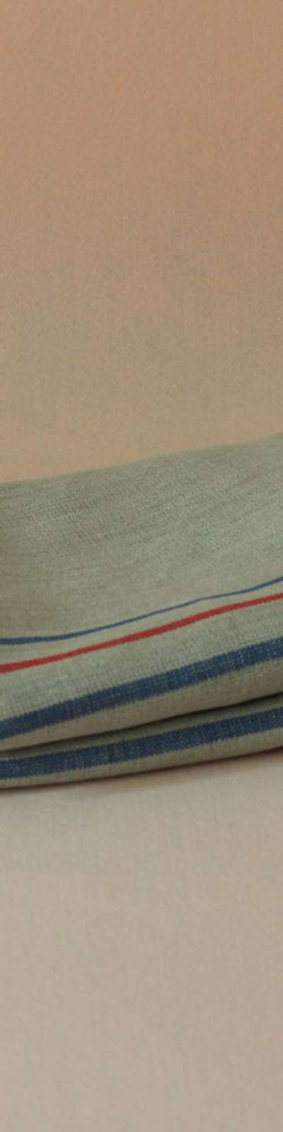 French Linen Mat - Blue & Red Stripe