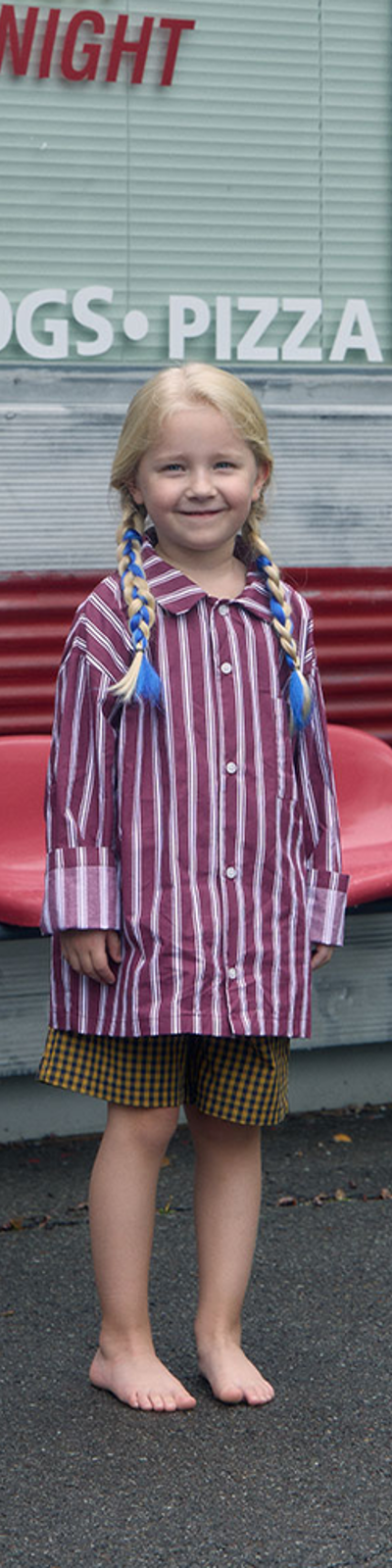 Kids Pajama Set - Stripe Wine/Yellow Check