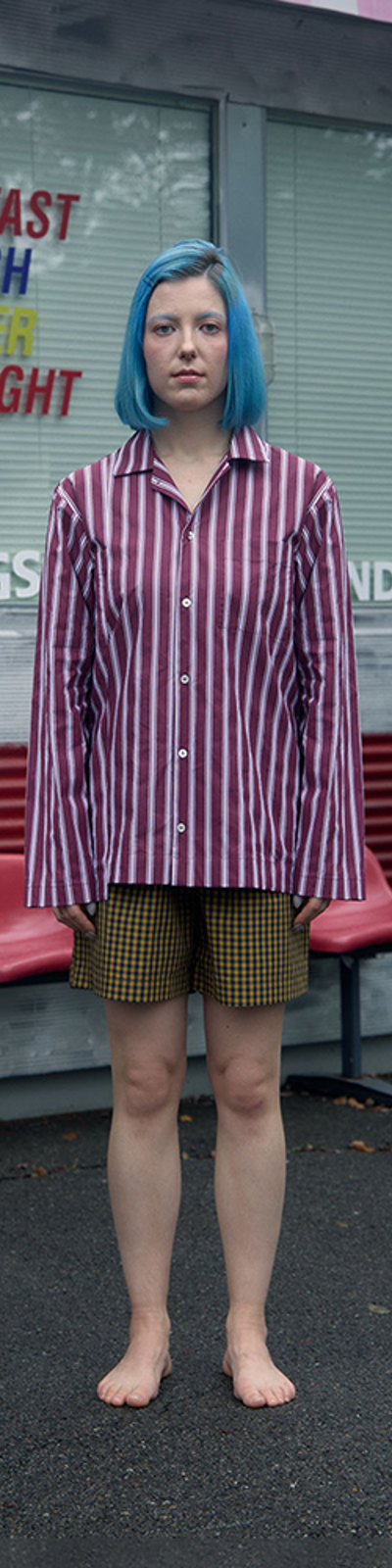 Pajama Set - Stripe Wine/Yellow Check