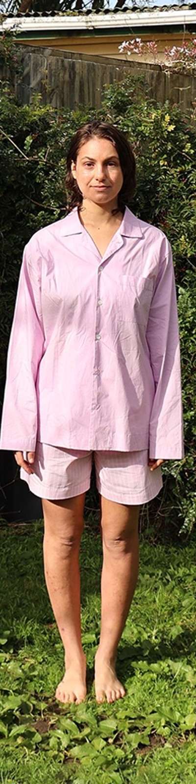 Pajama Set - Baby Pink/Stripe Pink