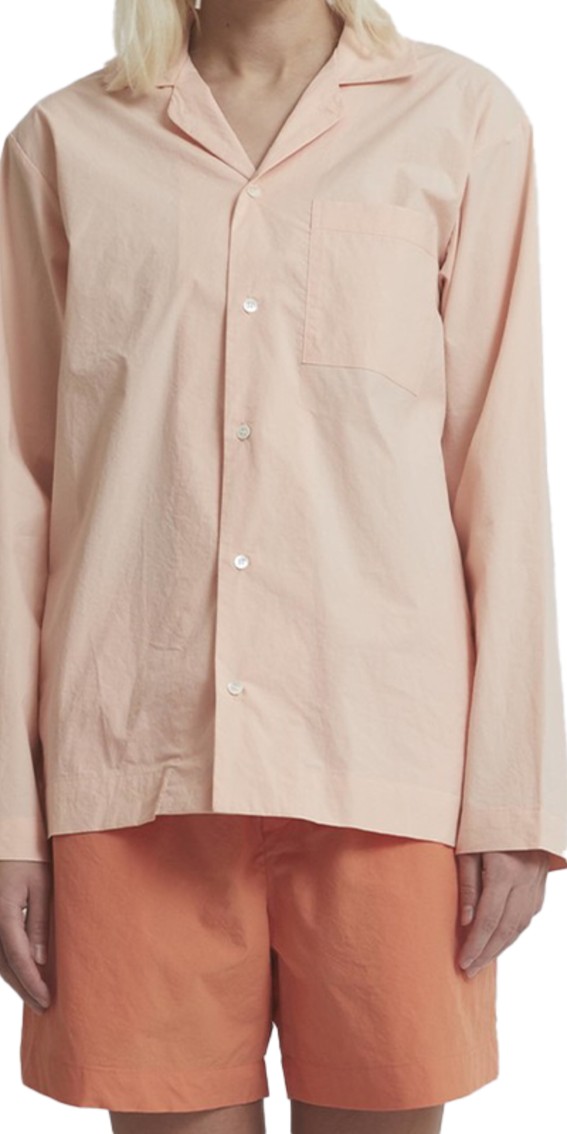 Pajama Set - Coral/Orange (Unisex) | Long Sleeve/Shorts