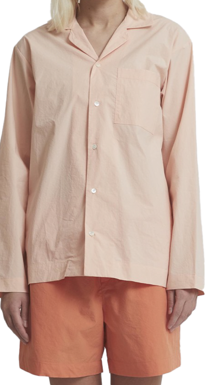 Pajama Set - Coral/Orange (Unisex) | Long Sleeve/Shorts