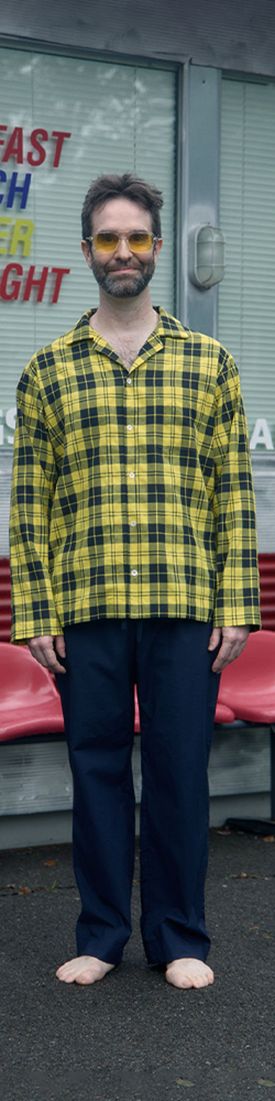 Pajama Set - Yellow Check/Navy